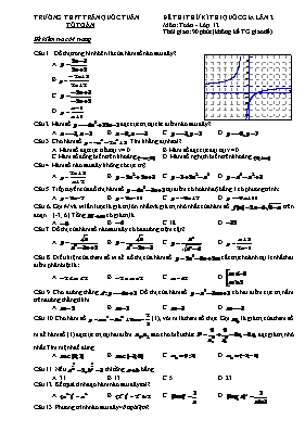Đê thi thư ki thi quôc gia lân 2 môn Toan - Lớp 12